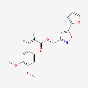 molecular formula C19H17NO6 B2561678 (Z)-(5-(furan-2-yl)isoxazol-3-yl)methyl 3-(3,4-dimethoxyphenyl)acrylate CAS No. 1173583-58-8