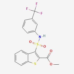 molecular formula C17H12F3NO4S2 B2561679 Methyl 3-{[3-(trifluoromethyl)phenyl]sulfamoyl}-1-benzothiophene-2-carboxylate CAS No. 932304-02-4