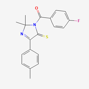 molecular formula C19H17FN2OS B2561700 1-(4-fluorobenzoyl)-2,2-dimethyl-4-(4-methylphenyl)-2,5-dihydro-1H-imidazole-5-thione CAS No. 899909-72-9