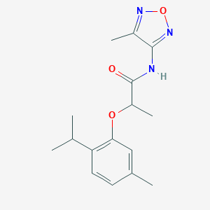 molecular formula C16H21N3O3 B256171 N-(4-methyl-1,2,5-oxadiazol-3-yl)-2-[5-methyl-2-(propan-2-yl)phenoxy]propanamide 
