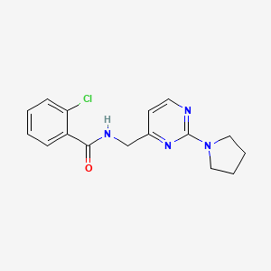 2-chloro-N-((2-(pyrrolidin-1-yl)pyrimidin-4-yl)methyl)benzamide