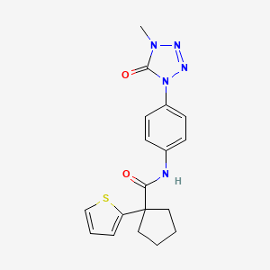 N-(4-(4-methyl-5-oxo-4,5-dihydro-1H-tetrazol-1-yl)phenyl)-1-(thiophen-2-yl)cyclopentanecarboxamide