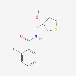 2-fluoro-N-((3-methoxytetrahydrothiophen-3-yl)methyl)benzamide