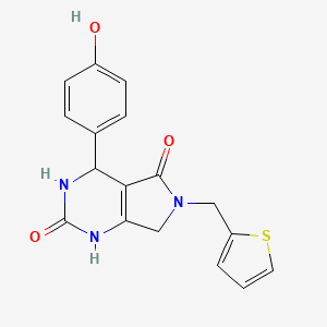 4-(4-hydroxyphenyl)-6-(thiophen-2-ylmethyl)-3,4,6,7-tetrahydro-1H-pyrrolo[3,4-d]pyrimidine-2,5-dione