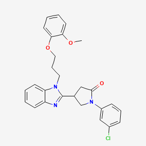 1-(3-chlorophenyl)-4-{1-[3-(2-methoxyphenoxy)propyl]-1H-benzimidazol-2-yl}pyrrolidin-2-one