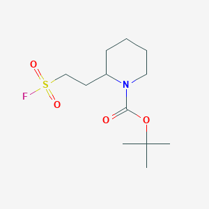 molecular formula C12H22FNO4S B2561750 Tert-butyl 2-[2-(fluorosulfonyl)ethyl]piperidine-1-carboxylate CAS No. 2172012-38-1