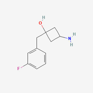 molecular formula C11H14FNO B2561752 3-Amino-1-[(3-fluorophenyl)methyl]cyclobutan-1-ol CAS No. 2248198-53-8