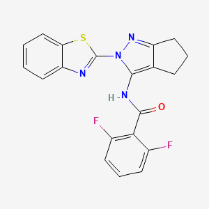 molecular formula C20H14F2N4OS B2561789 N-[2-(1,3-benzothiazol-2-yl)-2H,4H,5H,6H-cyclopenta[c]pyrazol-3-yl]-2,6-difluorobenzamide CAS No. 1171467-51-8