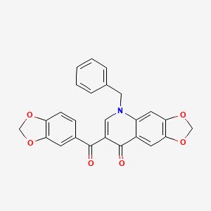 molecular formula C25H17NO6 B2561830 7-(2H-1,3-benzodioxole-5-carbonyl)-5-benzyl-2H,5H,8H-[1,3]dioxolo[4,5-g]quinolin-8-one CAS No. 904432-95-7