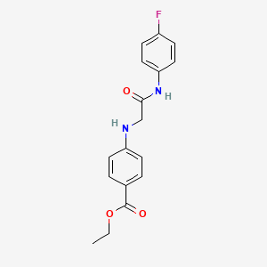 molecular formula C17H17FN2O3 B2561878 ethyl 4-({[(4-fluorophenyl)carbamoyl]methyl}amino)benzoate CAS No. 457927-80-9
