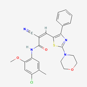 B2561880 (Z)-N-(4-Chloro-2-methoxy-5-methylphenyl)-2-cyano-3-(2-morpholin-4-yl-4-phenyl-1,3-thiazol-5-yl)prop-2-enamide CAS No. 474393-76-5