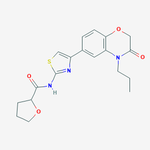molecular formula C19H21N3O4S B256192 N-[4-(3-OXO-4-PROPYL-3,4-DIHYDRO-2H-1,4-BENZOXAZIN-6-YL)-1,3-THIAZOL-2-YL]OXOLANE-2-CARBOXAMIDE 