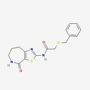 molecular formula C16H17N3O2S2 B2561980 2-(benzylsulfanyl)-N-{4-oxo-4H,5H,6H,7H,8H-[1,3]thiazolo[5,4-c]azepin-2-yl}acetamide CAS No. 1797903-27-5
