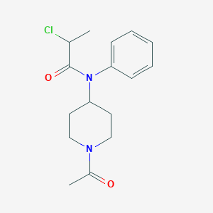 molecular formula C16H21ClN2O2 B2561992 N-(1-Acetylpiperidin-4-yl)-2-chloro-N-phenylpropanamide CAS No. 2411240-40-7