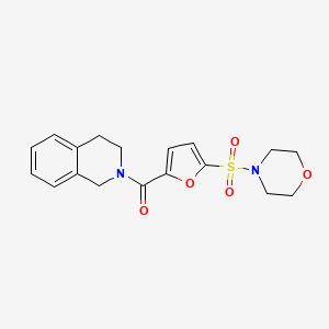 molecular formula C18H20N2O5S B2562005 (3,4-dihydroisoquinolin-2(1H)-yl)(5-(morpholinosulfonyl)furan-2-yl)methanone CAS No. 1171766-64-5
