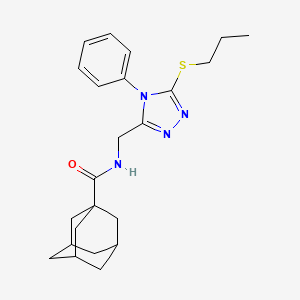 molecular formula C23H30N4OS B2562009 (1S,3s)-N-((4-phenyl-5-(propylthio)-4H-1,2,4-triazol-3-yl)methyl)adamantane-1-carboxamide CAS No. 476452-15-0