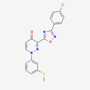 molecular formula C19H13ClN4O2S B2562010 3-[3-(4-Chlorophenyl)-1,2,4-oxadiazol-5-yl]-1-[3-(methylsulfanyl)phenyl]-1,4-dihydropyridazin-4-one CAS No. 1251618-96-8
