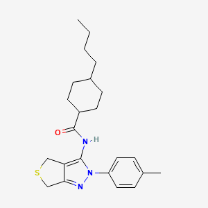 molecular formula C23H31N3OS B2562027 4-butyl-N-[2-(4-methylphenyl)-2H,4H,6H-thieno[3,4-c]pyrazol-3-yl]cyclohexane-1-carboxamide CAS No. 396724-06-4
