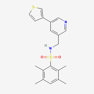 2,3,5,6-tetramethyl-N-((5-(thiophen-3-yl)pyridin-3-yl)methyl)benzenesulfonamide
