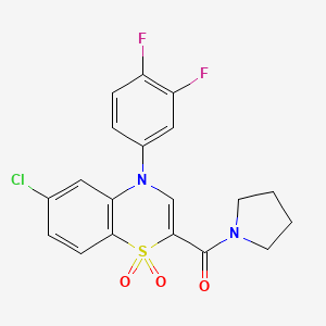 N-cyclopropyl-1-[6-({2-[(4-fluorobenzyl)amino]-2-oxoethyl}thio)pyrimidin-4-yl]piperidine-4-carboxamide