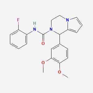 molecular formula C22H22FN3O3 B2562056 1-(3,4-dimethoxyphenyl)-N-(2-fluorophenyl)-1H,2H,3H,4H-pyrrolo[1,2-a]pyrazine-2-carboxamide CAS No. 900002-75-7