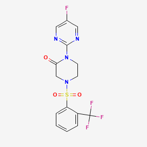1-(5-Fluoropyrimidin-2-yl)-4-[2-(trifluoromethyl)phenyl]sulfonylpiperazin-2-one