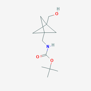 molecular formula C12H21NO3 B2562063 tert-Butyl ((3-(hydroxymethyl)bicyclo[1.1.1]pentan-1-yl)methyl)carbamate CAS No. 1638761-29-1