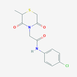 N-(4-chlorophenyl)-2-(2-methyl-3,5-dioxothiomorpholin-4-yl)acetamide