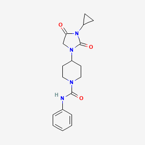 4-(3-cyclopropyl-2,4-dioxoimidazolidin-1-yl)-N-phenylpiperidine-1-carboxamide