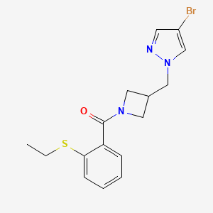 4-bromo-1-({1-[2-(ethylsulfanyl)benzoyl]azetidin-3-yl}methyl)-1H-pyrazole