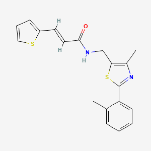 (E)-N-((4-methyl-2-(o-tolyl)thiazol-5-yl)methyl)-3-(thiophen-2-yl)acrylamide