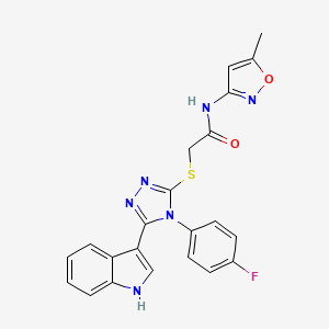 molecular formula C22H17FN6O2S B2562098 2-((4-(4-fluorophenyl)-5-(1H-indol-3-yl)-4H-1,2,4-triazol-3-yl)thio)-N-(5-methylisoxazol-3-yl)acetamide CAS No. 852167-71-6