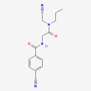 molecular formula C15H16N4O2 B2562104 N-(cyanomethyl)-2-[(4-cyanophenyl)formamido]-N-propylacetamide CAS No. 1795295-74-7