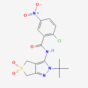 molecular formula C16H17ClN4O5S B2562114 N-{2-tert-butyl-5,5-dioxo-2H,4H,6H-5lambda6-thieno[3,4-c]pyrazol-3-yl}-2-chloro-5-nitrobenzamide CAS No. 449784-31-0