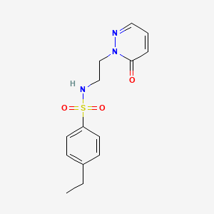 molecular formula C14H17N3O3S B2562132 4-ethyl-N-(2-(6-oxopyridazin-1(6H)-yl)ethyl)benzenesulfonamide CAS No. 1049530-82-6