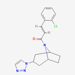 molecular formula C18H19ClN4O B2562136 (2E)-3-(2-chlorophenyl)-1-[3-(1H-1,2,3-triazol-1-yl)-8-azabicyclo[3.2.1]octan-8-yl]prop-2-en-1-one CAS No. 2210232-34-9