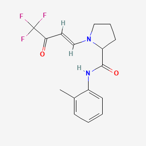 molecular formula C16H17F3N2O2 B2562141 (E)-N-(o-tolyl)-1-(4,4,4-trifluoro-3-oxobut-1-en-1-yl)pyrrolidine-2-carboxamide CAS No. 1164123-94-7