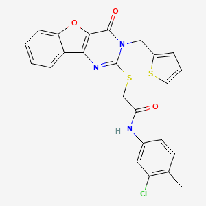 N-(3-chloro-4-methylphenyl)-2-{[4-oxo-3-(thiophen-2-ylmethyl)-3,4-dihydro[1]benzofuro[3,2-d]pyrimidin-2-yl]sulfanyl}acetamide