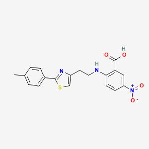 2-({2-[2-(4-Methylphenyl)-1,3-thiazol-4-yl]ethyl}amino)-5-nitrobenzenecarboxylic acid
