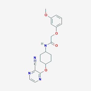 molecular formula C20H22N4O4 B2562158 N-((1r,4r)-4-((3-cyanopyrazin-2-yl)oxy)cyclohexyl)-2-(3-methoxyphenoxy)acetamide CAS No. 2034580-62-4