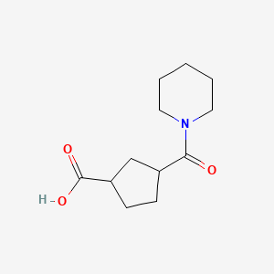 molecular formula C12H19NO3 B2562164 3-(Piperidine-1-carbonyl)cyclopentanecarboxylic acid CAS No. 1694540-25-4