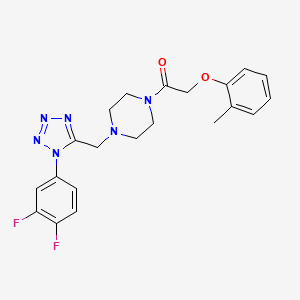 1-(4-((1-(3,4-difluorophenyl)-1H-tetrazol-5-yl)methyl)piperazin-1-yl)-2-(o-tolyloxy)ethanone