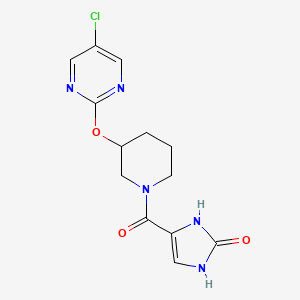 molecular formula C13H14ClN5O3 B2562168 4-(3-((5-chloropyrimidin-2-yl)oxy)piperidine-1-carbonyl)-1H-imidazol-2(3H)-one CAS No. 2176124-60-8