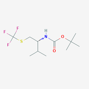 molecular formula C11H20F3NO2S B2562175 Tert-butyl N-[(2R)-3-methyl-1-(trifluoromethylsulfanyl)butan-2-yl]carbamate CAS No. 2244064-17-1