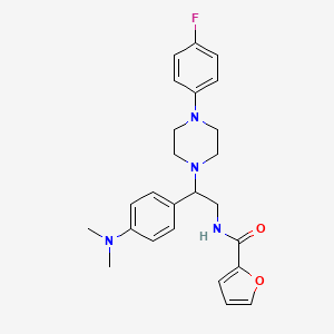 molecular formula C25H29FN4O2 B2562179 N-(2-(4-(dimethylamino)phenyl)-2-(4-(4-fluorophenyl)piperazin-1-yl)ethyl)furan-2-carboxamide CAS No. 946243-73-8