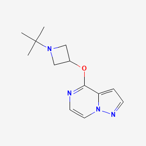 B2562191 1-Tert-butyl-3-{pyrazolo[1,5-a]pyrazin-4-yloxy}azetidine CAS No. 2201695-21-6