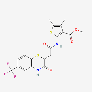 methyl 4,5-dimethyl-2-{2-[3-oxo-6-(trifluoromethyl)-3,4-dihydro-2H-1,4-benzothiazin-2-yl]acetamido}thiophene-3-carboxylate