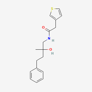 B2562215 N-(2-hydroxy-2-methyl-4-phenylbutyl)-2-(thiophen-3-yl)acetamide CAS No. 1795190-42-9