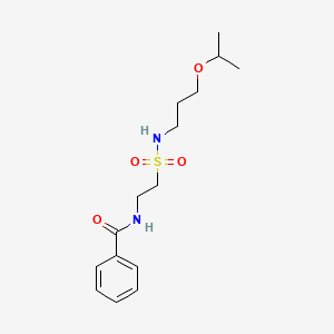 molecular formula C15H24N2O4S B2562216 N-(2-(N-(3-isopropoxypropyl)sulfamoyl)ethyl)benzamide CAS No. 899758-74-8
