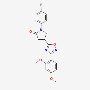 molecular formula C20H18FN3O4 B2562228 4-(3-(2,4-Dimethoxyphenyl)-1,2,4-oxadiazol-5-yl)-1-(4-fluorophenyl)pyrrolidin-2-one CAS No. 941960-75-4